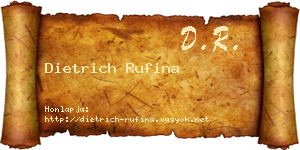 Dietrich Rufina névjegykártya